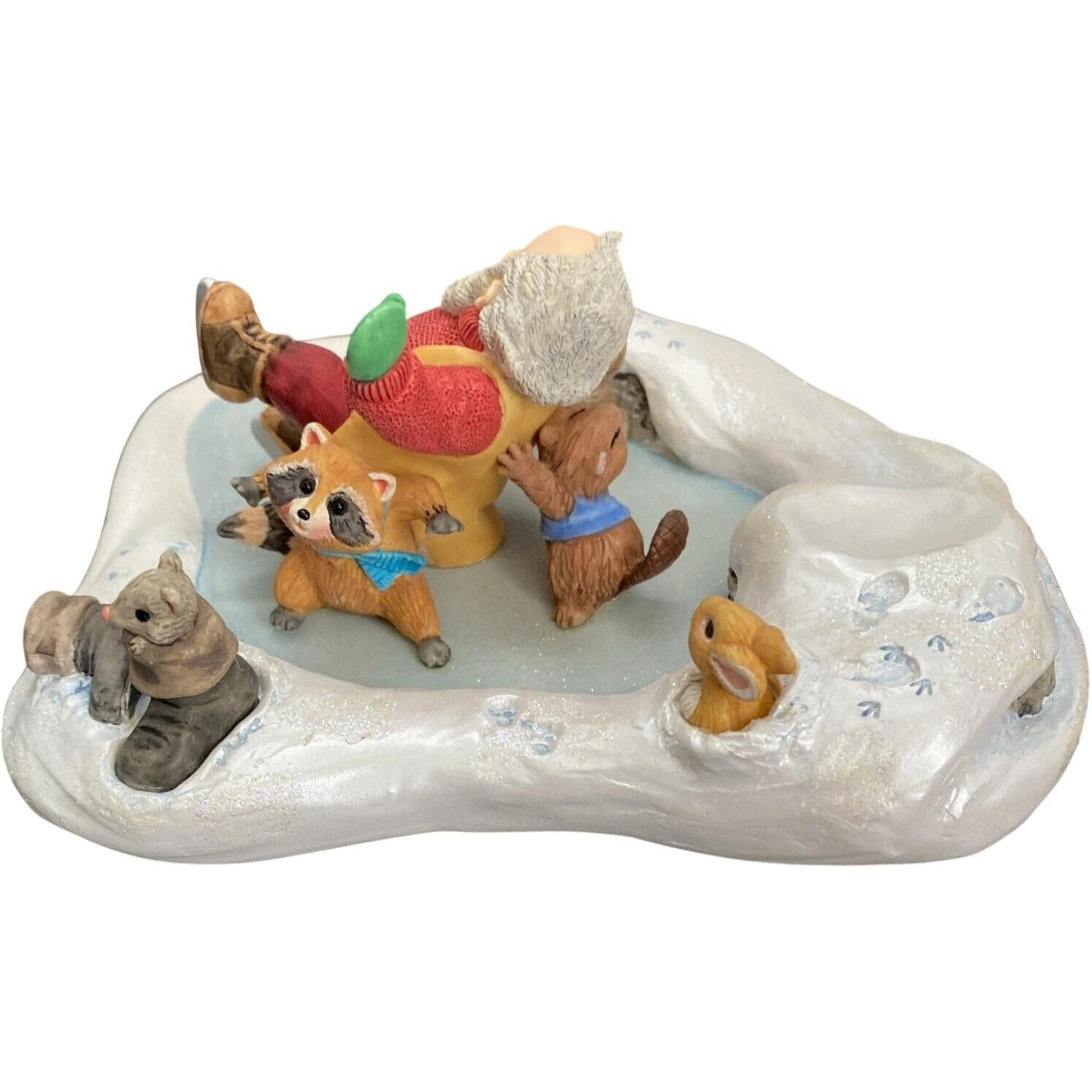 1999 North Pole Pond Hallmark Ornament (Santa & Elves) QXC4677