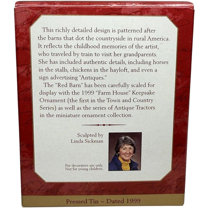 1999 Red Barn Hallmark Ornament (Town and Country) QX6947