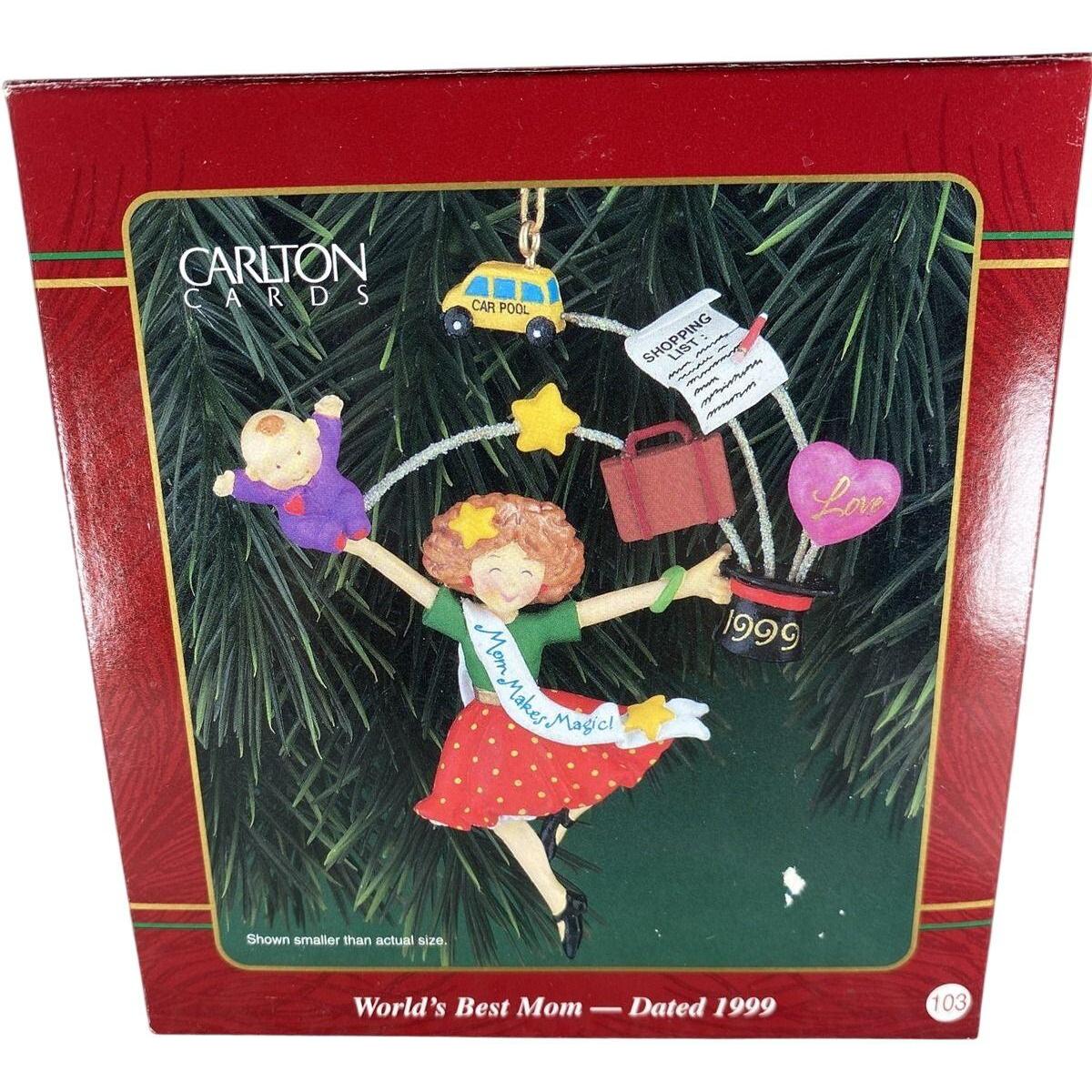 1999 World's Best Mom Carlton Cards Ornaments (Family) CXOR-014A