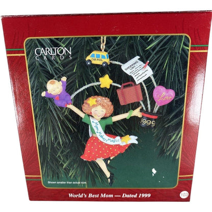 1999 World's Best Mom Carlton Cards Ornaments (Family) CXOR-014A