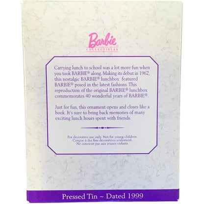 1999 Barbie 40th Anniversary Edition Hallmark Ornament (Lunch Box) QEO8399