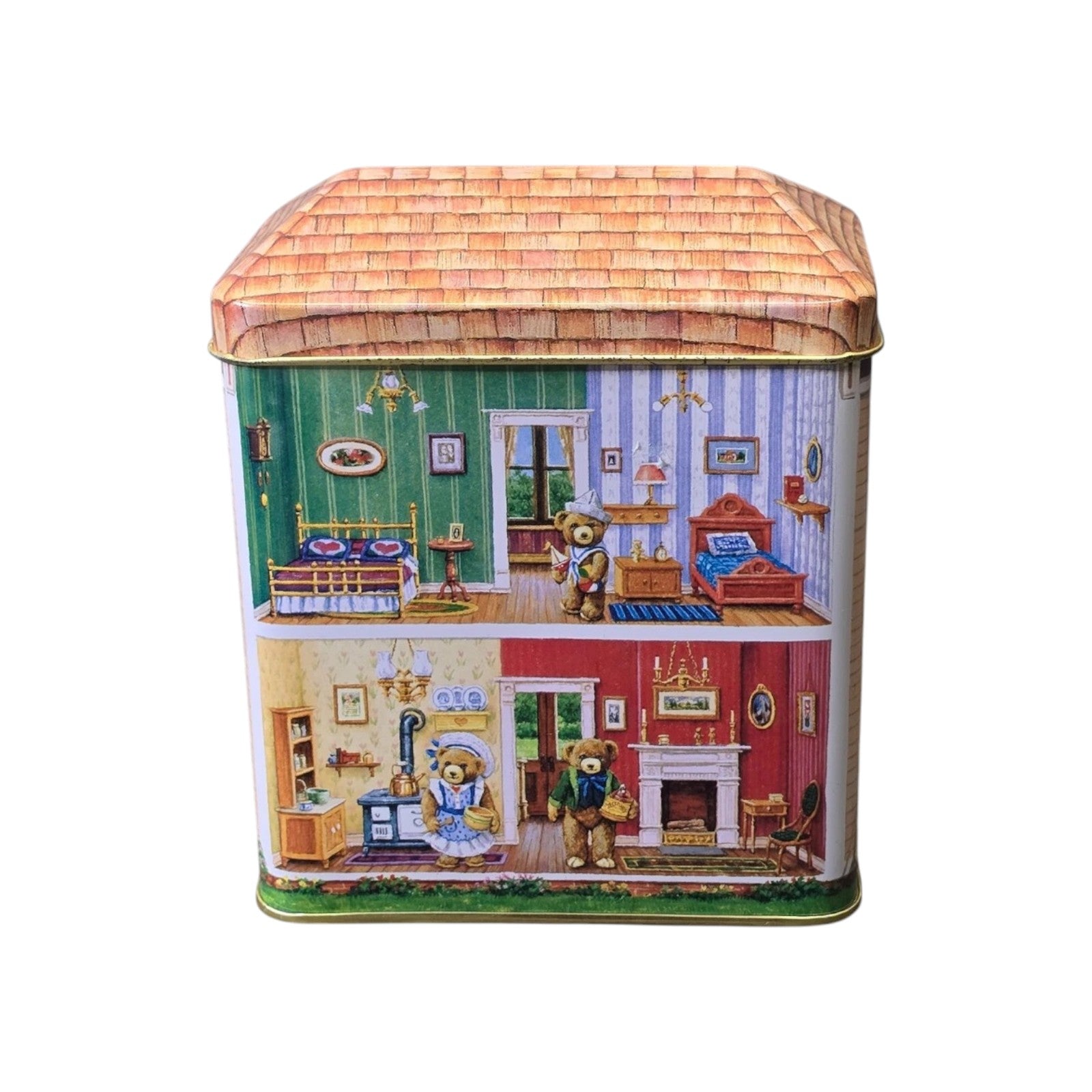 1999 Bearington Square - On The Way to Market, Papa's Home, Time for Fun with Tin Box Carlton Cards Ornaments (Buildings & Houses) CXOR-270 Image1