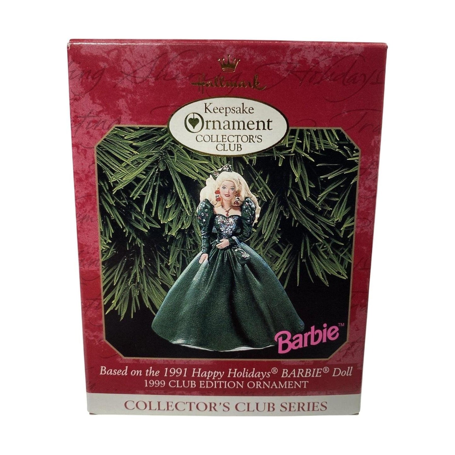 1999 Hallmark Ornament (1991) Happy Holidays Barbie Doll Hallmark Ornament (Holiday Barbie Collector's Club) QXC4507 Image2