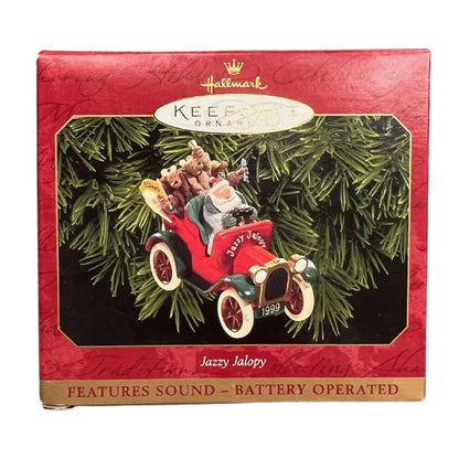 1999 Jazzy Jalopy Hallmark Ornament (Reindeer Quartet) QX6549