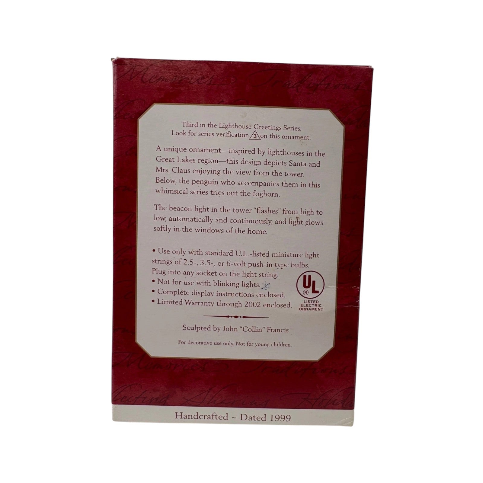 1999 Lighthouse Greetings Hallmark Ornament (Lighthouse Greetings) QLX7379 Image7