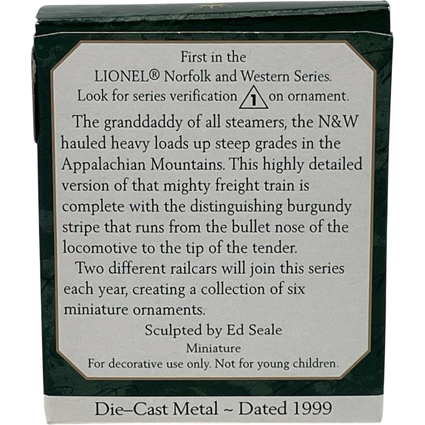 1999 Locomotive and Tender Hallmark Ornament (Lionel) QXM4549