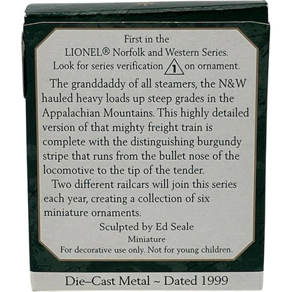 1999 Locomotive and Tender Hallmark Ornament (Lionel) QXM4549