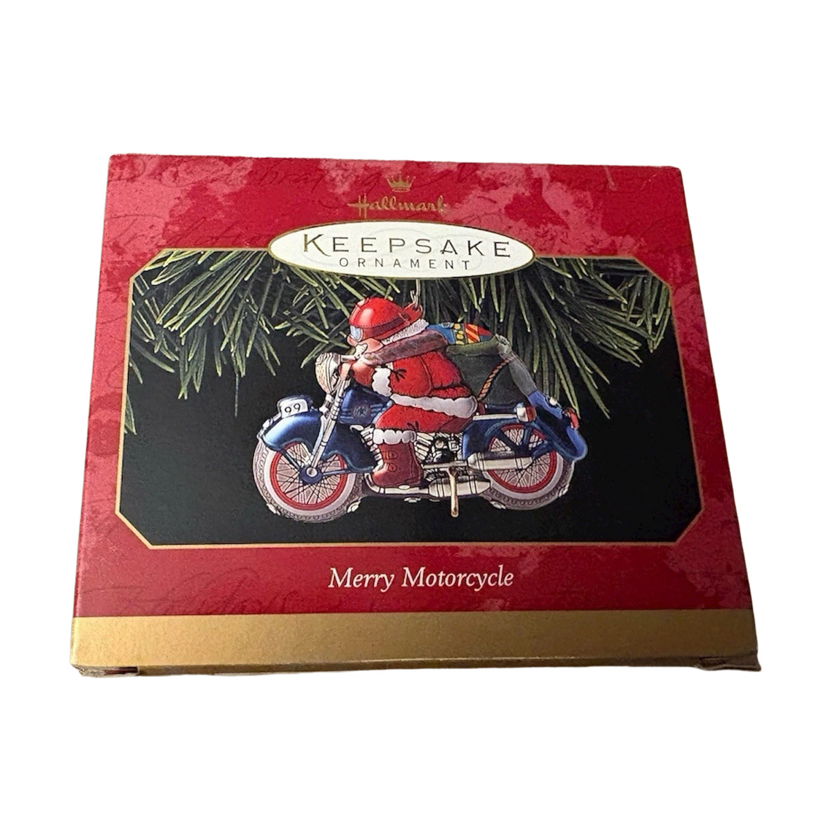 1999 Merry Motorcycle Hallmark Ornament (Tin) QX6637 Image2