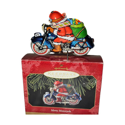 1999 Merry Motorcycle Hallmark Ornament (Tin) QX6637 Image7