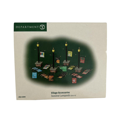 1999 or effectively 2002 “Seasonal Lampposts Set of 4” – Department 56 Village Accessories, Item #56.53048 553048 Image2