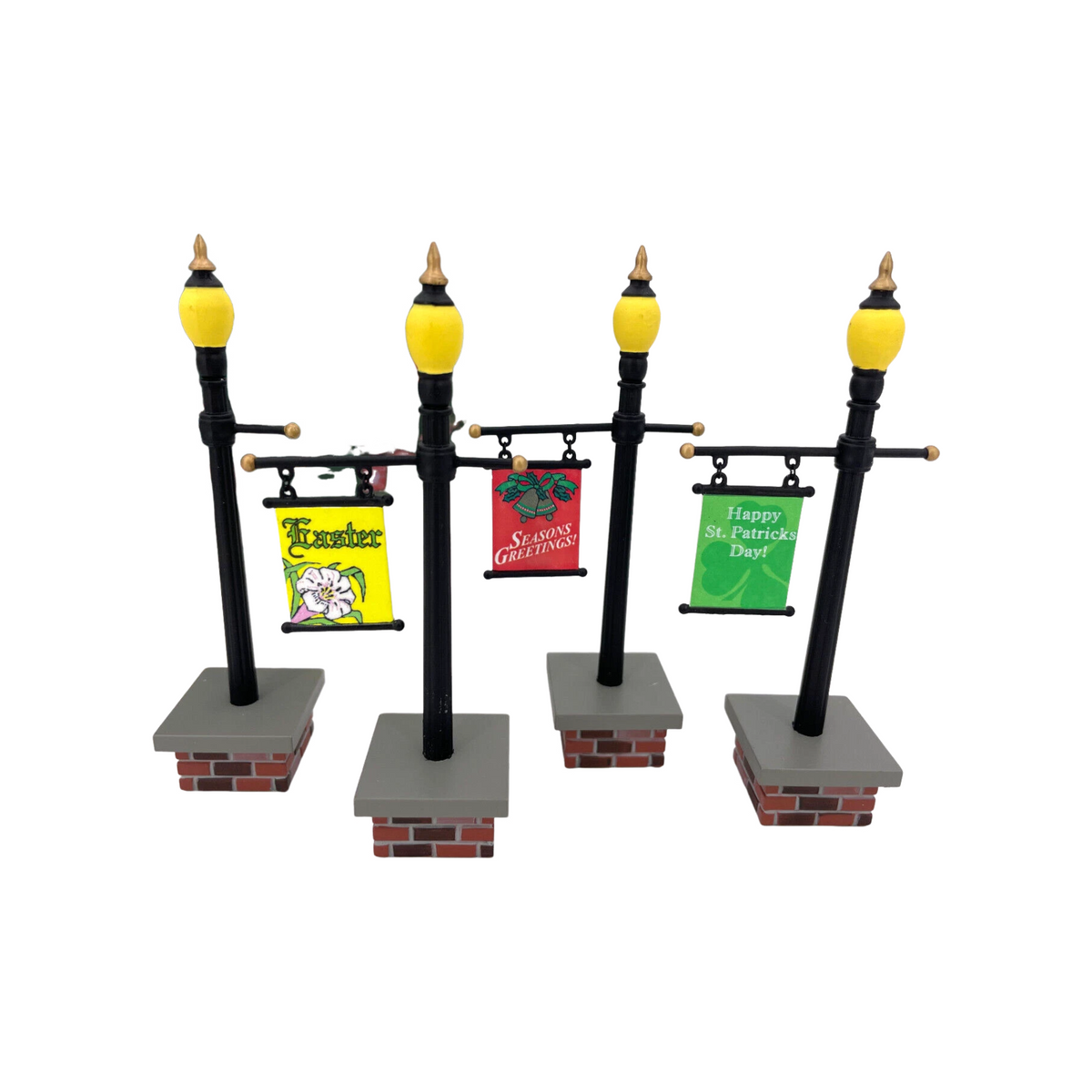 1999 or effectively 2002 “Seasonal Lampposts Set of 4” – Department 56 Village Accessories, Item #56.53048 553048 Image3