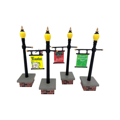 1999 or effectively 2002 “Seasonal Lampposts Set of 4” – Department 56 Village Accessories, Item #56.53048 553048 Image3