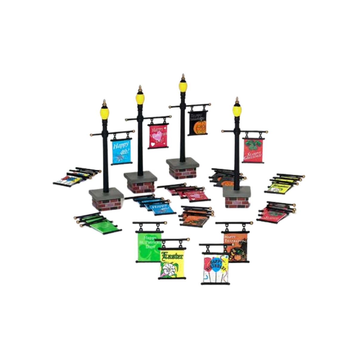 1999 or effectively 2002 “Seasonal Lampposts Set of 4” – Department 56 Village Accessories, Item #56.53048 553048 Image4