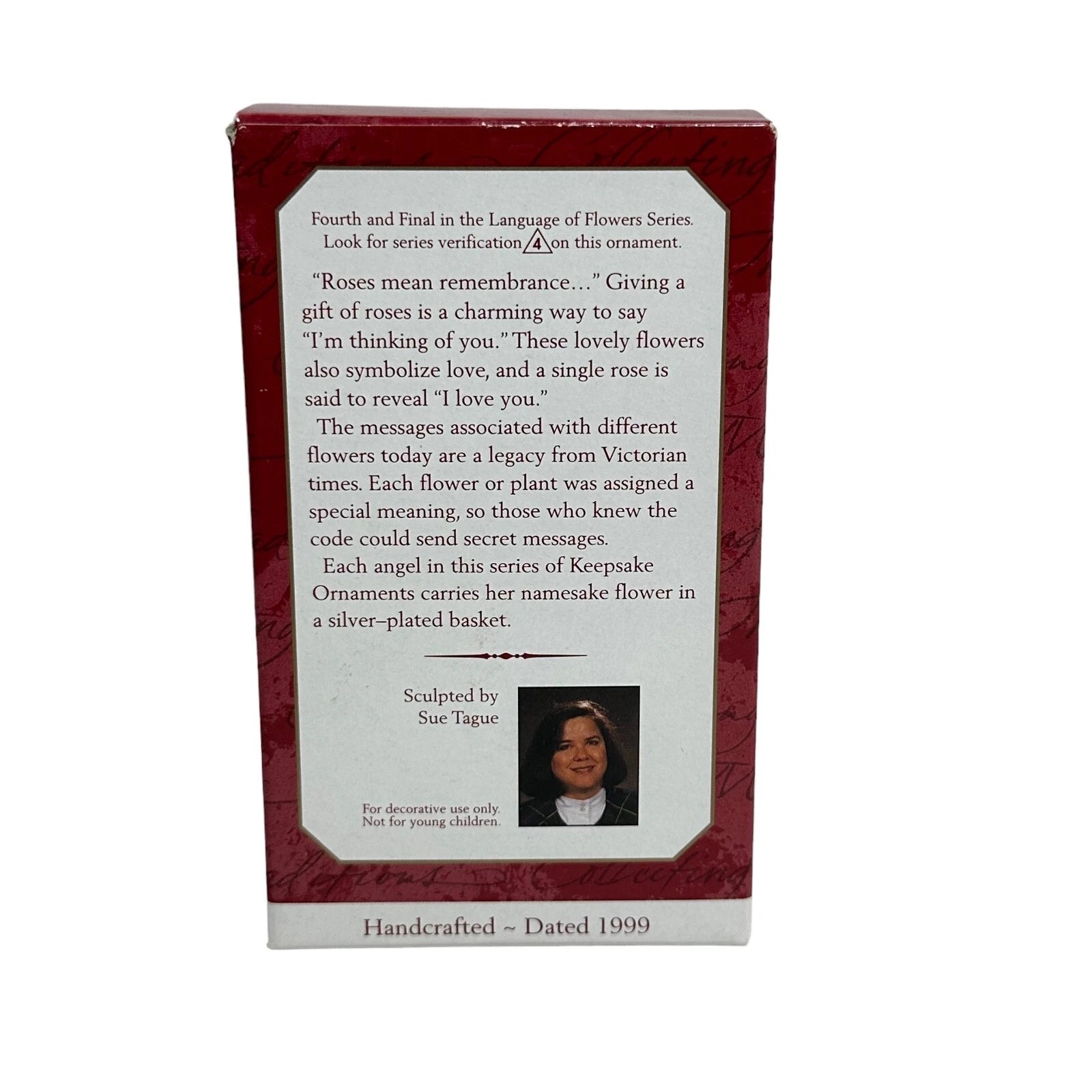 1999 Rose Angel Hallmark Ornament (The Language of Flowers) QX6289 Image6