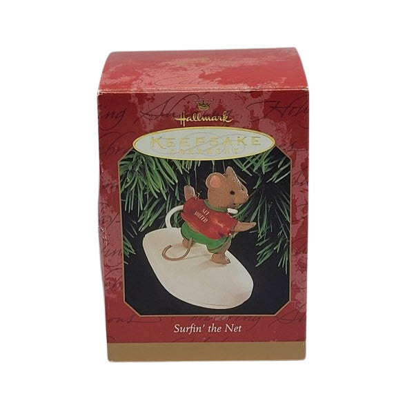 1999 Surfin' the Net Hallmark Ornament (Mouse) QX6607
