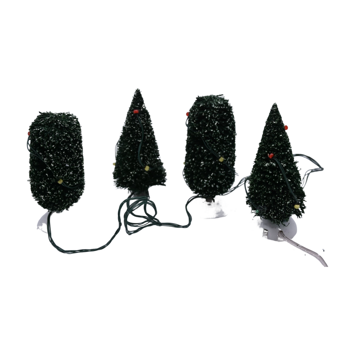 1999 “Twinkling Lit Shrubs – Green Set of 4” – Department 56 Village Accessories Item #56.52824 Image1