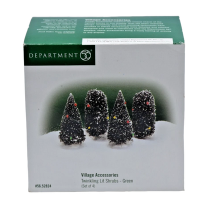 1999 “Twinkling Lit Shrubs – Green Set of 4” – Department 56 Village Accessories Item #56.52824 Image2