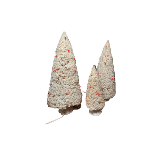 1999 “Twinkling Lit Trees – White Set of 3” — Department 56 Village Accessories Item #56.56723 Image1