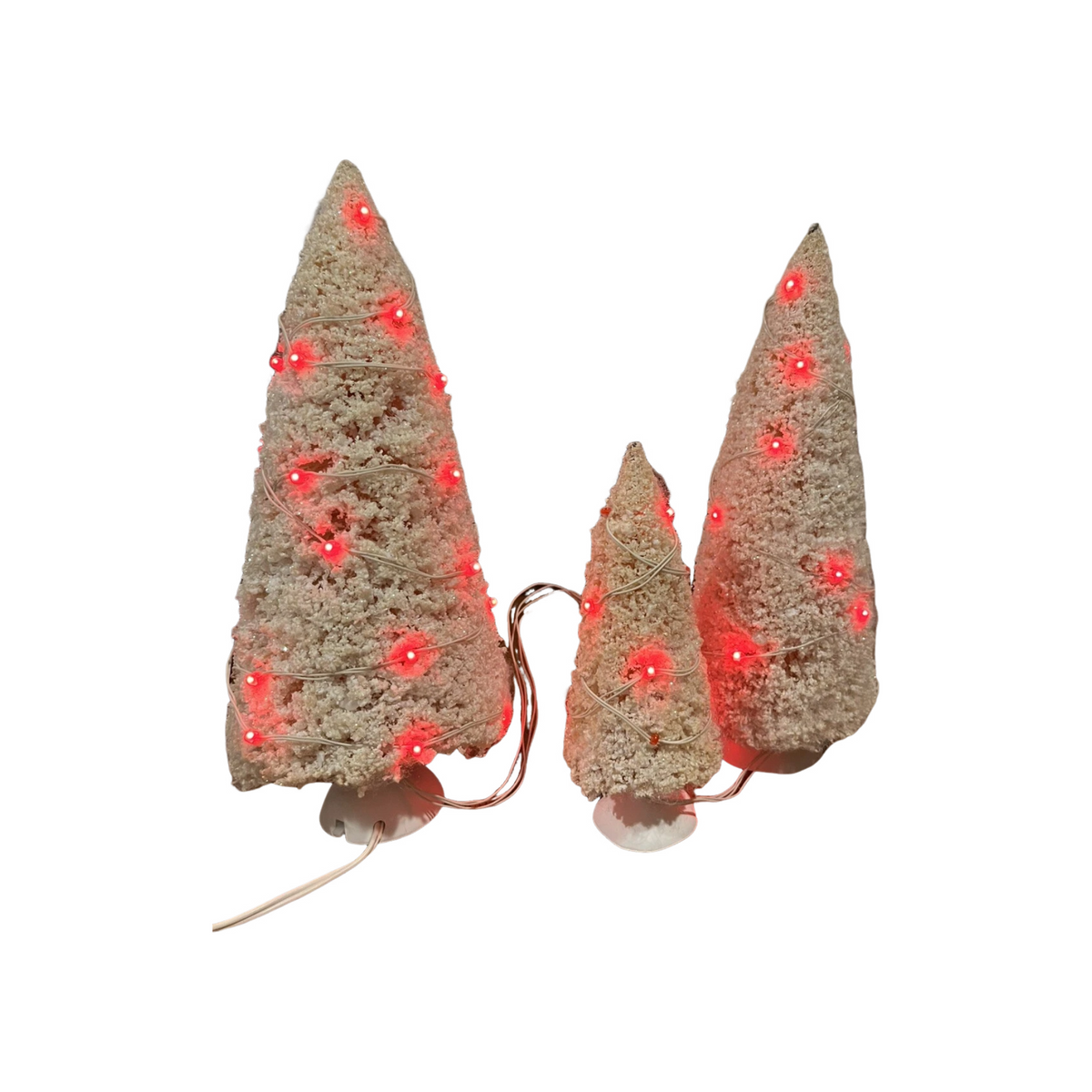 1999 “Twinkling Lit Trees – White Set of 3” — Department 56 Village Accessories Item #56.56723 Image4