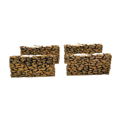 1999 “Village Tall Stone Walls” Set of 4 – Department 56 Village Accessories 52825 Image1