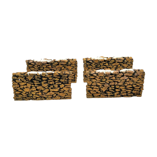 1999 “Village Tall Stone Walls” Set of 4 – Department 56 Village Accessories 52825 Image1