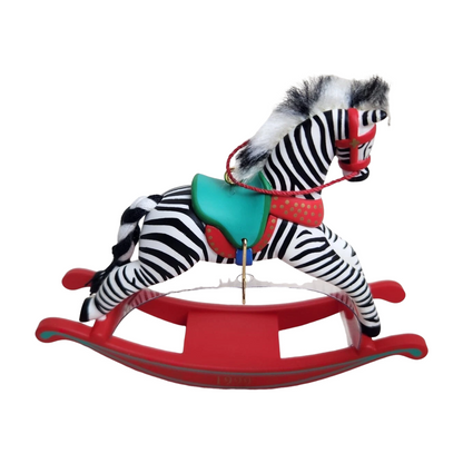 1999 Zebra Fantasy Hallmark Ornament (Rocking Horse) QX6559 Image3