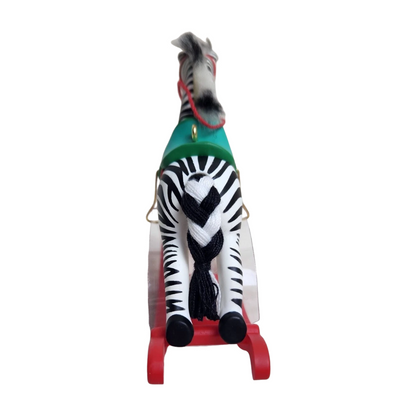 1999 Zebra Fantasy Hallmark Ornament (Rocking Horse) QX6559 Image4