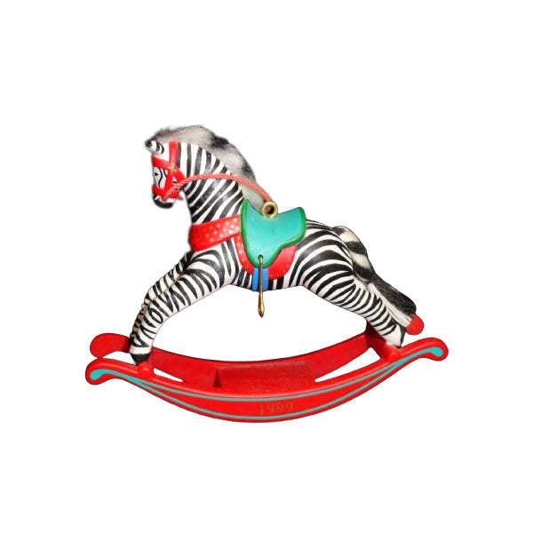 1999 Zebra Fantasy Hallmark Ornament (Rocking Horse) QX6559