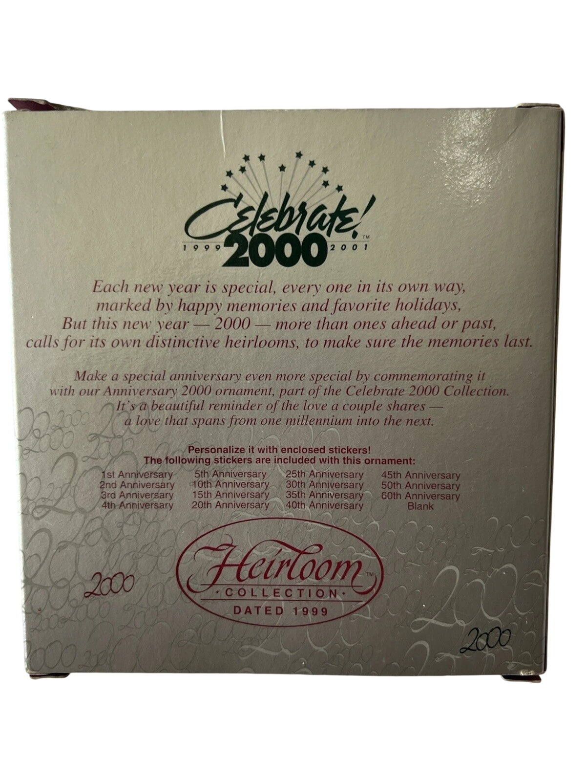 2000 Anniversary 2000 Carlton Cards Ornaments (Anniversary) CXOR-305A