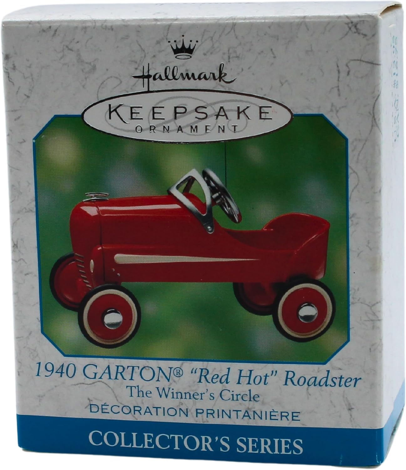 2000 Hallmark Ornament (1940) Garton "Red Hot" Roadster Hallmark Ornament (Winner's Circle) QEO8404