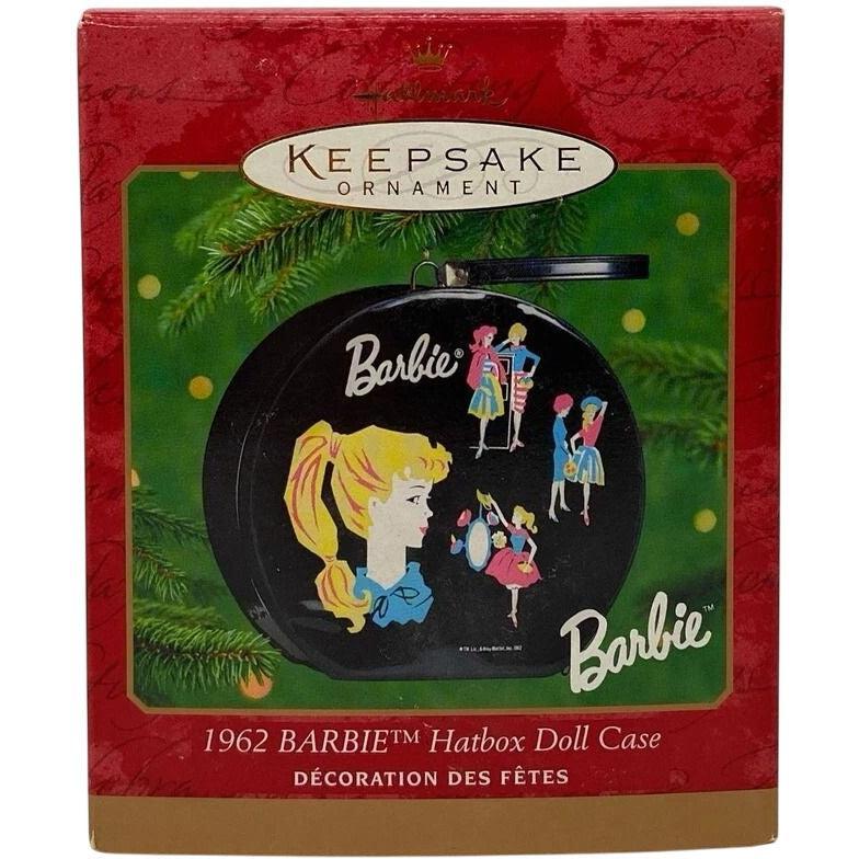 2000 Hallmark Ornament (1962) Barbie Hatbox Doll Case Hallmark Ornament (Barbie Cases) QX6791
