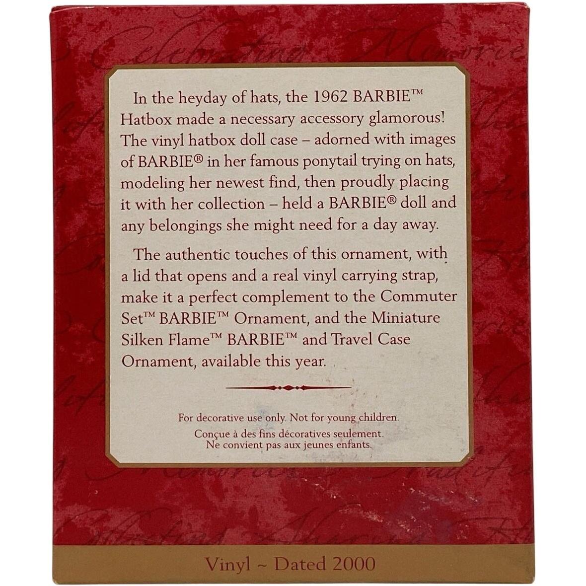 2000 Hallmark Ornament (1962) Barbie Hatbox Doll Case Hallmark Ornament (Barbie Cases) QX6791