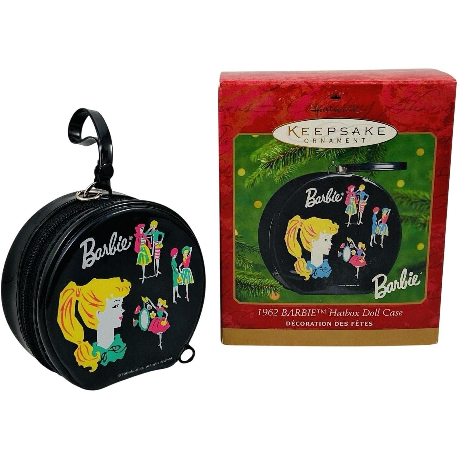 2000 Hallmark Ornament (1962) Barbie Hatbox Doll Case Hallmark Ornament (Barbie Cases) QX6791