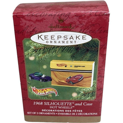 2000 Hallmark Ornament (1968) Silhouette and Case Hallmark Ornament (Hot Wheels) QX6605