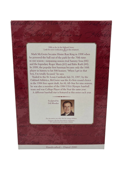 2000 Mark McGwire Hallmark Ornament (At the Ballpark) QXI5361