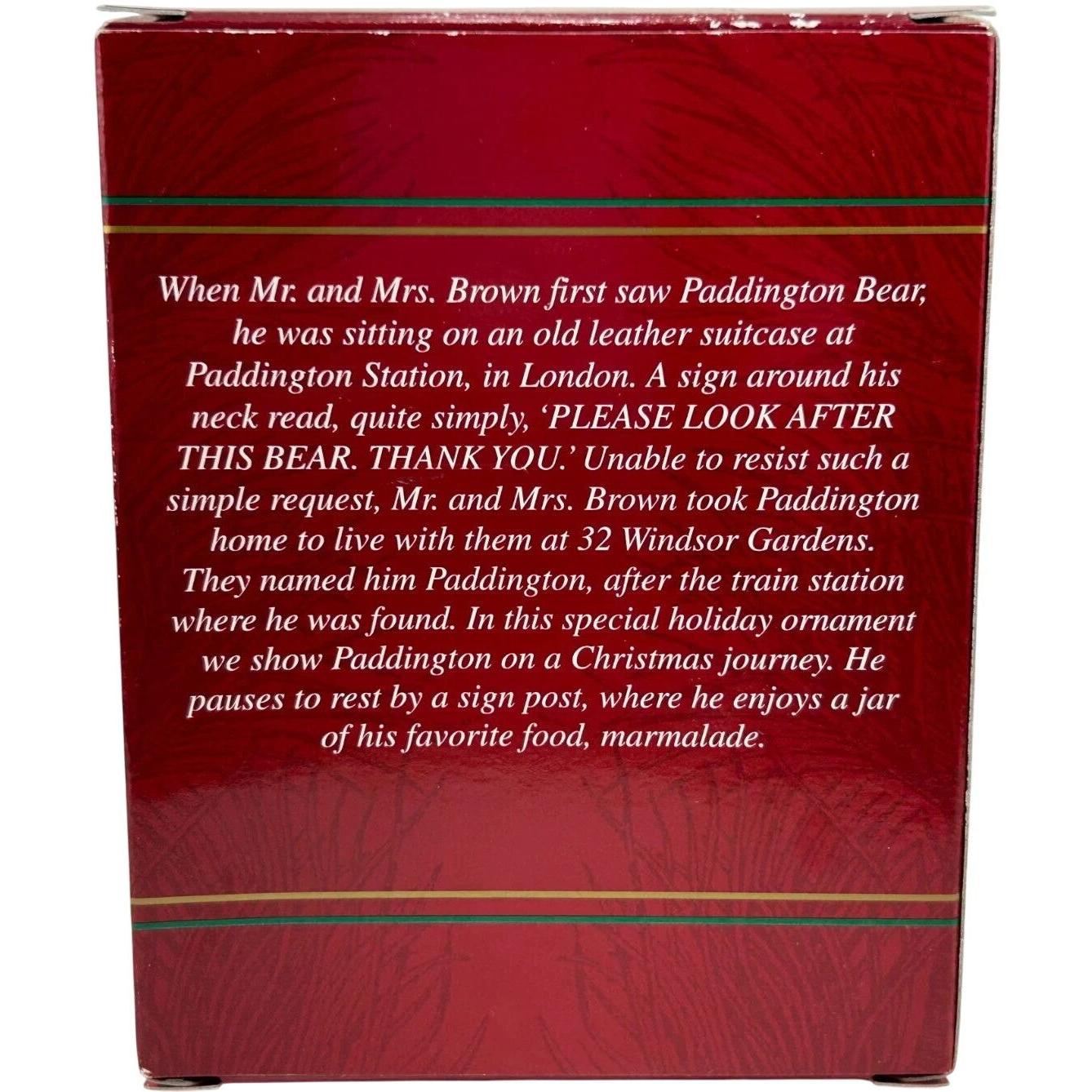 2000 Paddington's Christmas Journey Carlton Cards Ornaments (Movie TV) CXOR-052C