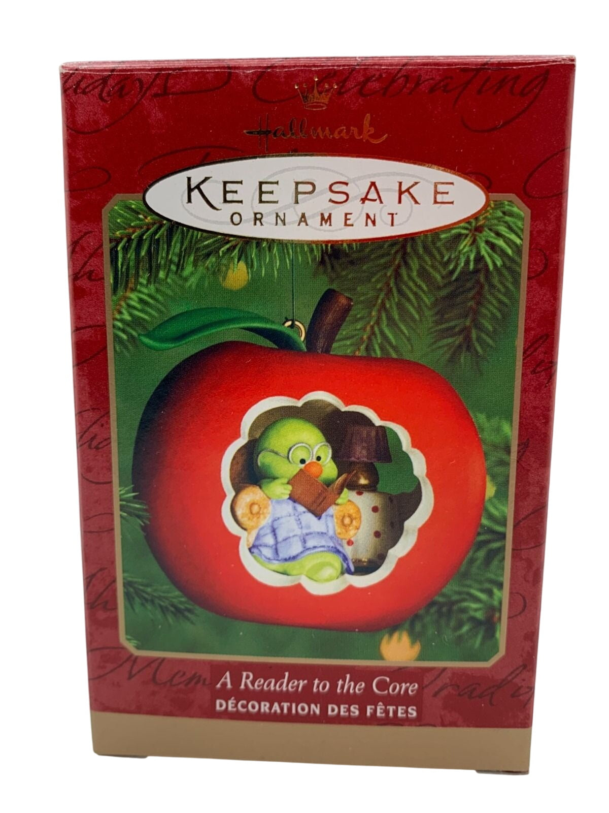 2000 A Reader to the Core Hallmark Ornament (Apple & Bookworm) QX6974