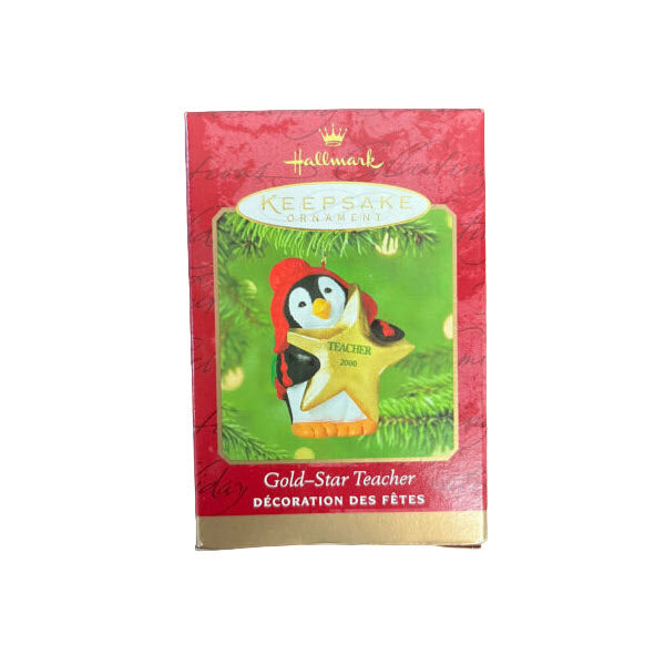 2000 Gold-Star Teacher Hallmark Ornament (Penguin) QX6951