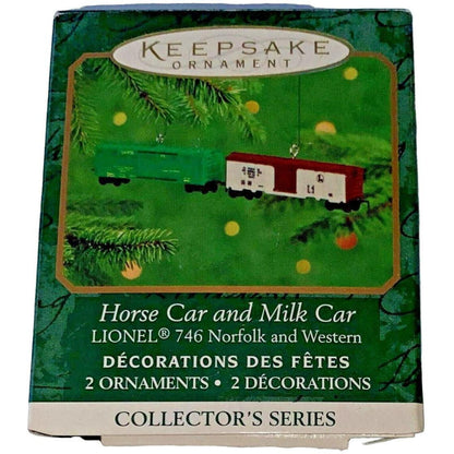 2000 Horse Car and Milk Car Hallmark Ornament (Lionel) QXM5971