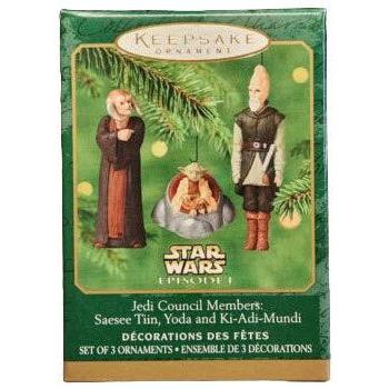 2000 Jedi Council Members: Saesee Tiin, Yoda & Ki‑Adi‑Mundi Hallmark Ornament (Star Wars) QXI6744