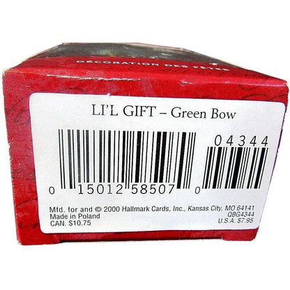 2000 Li'l Gift - Green Bow Hallmark Ornament (Blown Glass) QBG4344