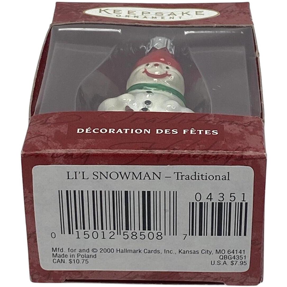 2000 Li'l Snowman Traditional Hallmark Ornament (Blown Glass) QBG4351