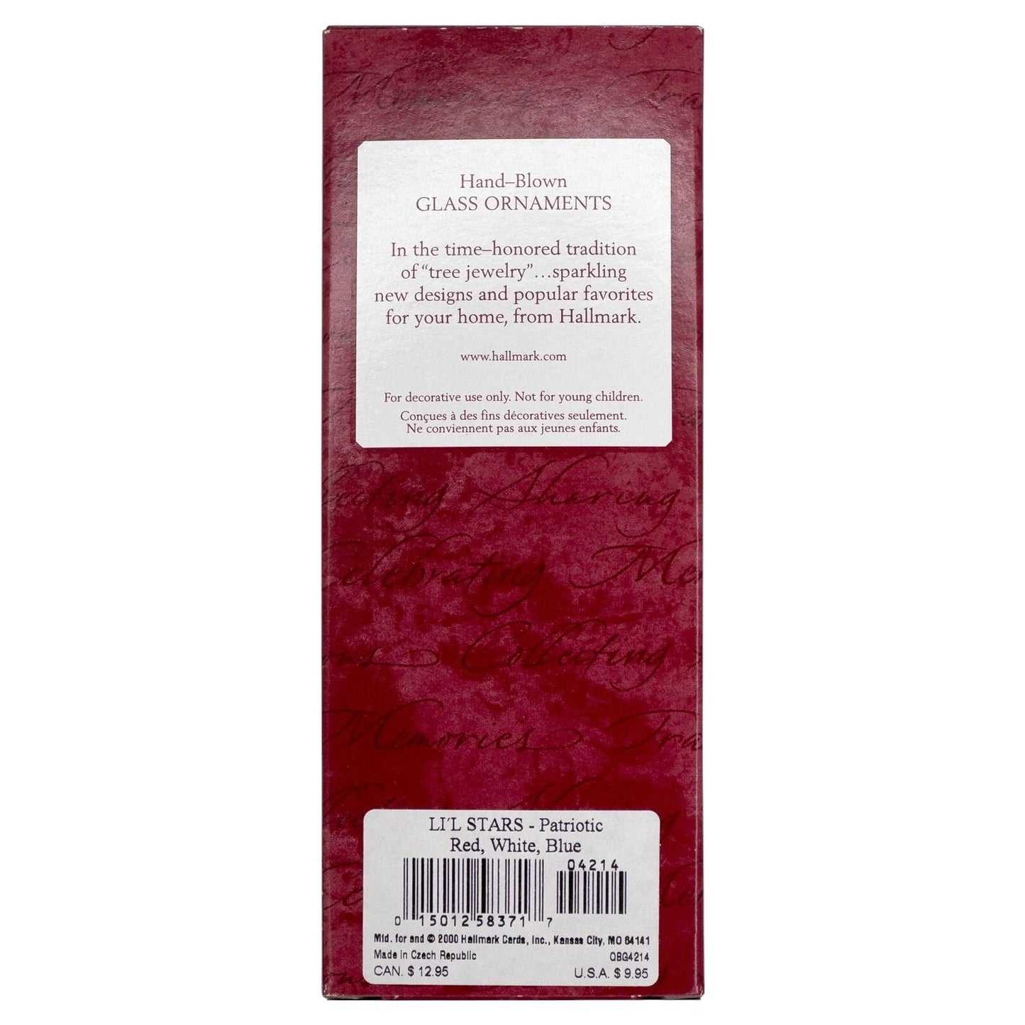 2000 Li'l Stars - Patriotic Hallmark Ornament (Blown Glass) QBG4214