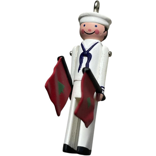 2000 Sailor Clothespin Soldier Hallmark Ornament (Miniature Clothespin Soldier) QXM5334
