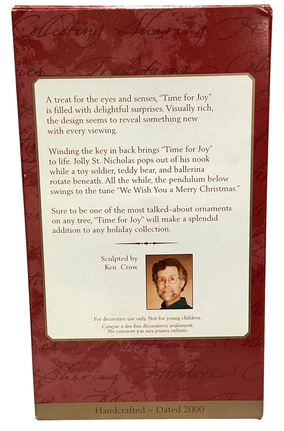 2000 Time for Joy Hallmark Ornament (Wall Clock) QX6904