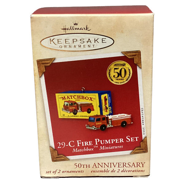 2001 29-C Fire Pumper Set Hallmark Ornament (Matchbox) QXI8846