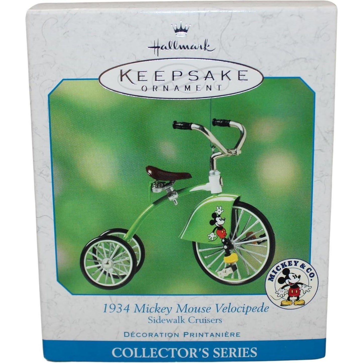 2001 Hallmark Ornament (1934) Mickey Mouse Velocipede Hallmark Ornament (Sidewalk Cruisers) QEO8552