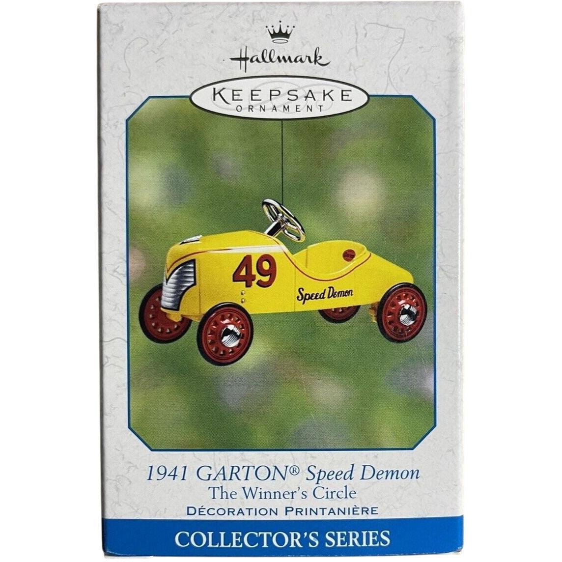 2001 Hallmark Ornament (1941) GARTON Speed Demon Hallmark Ornament (Winner's Circle) QEO8503