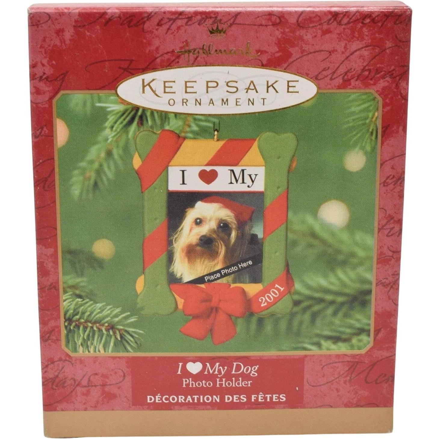2001 I Love My dog Hallmark Ornament (Photo Holder) QX8802