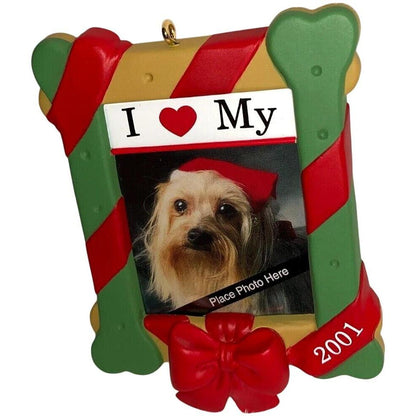 2001 I Love My dog Hallmark Ornament (Photo Holder) QX8802